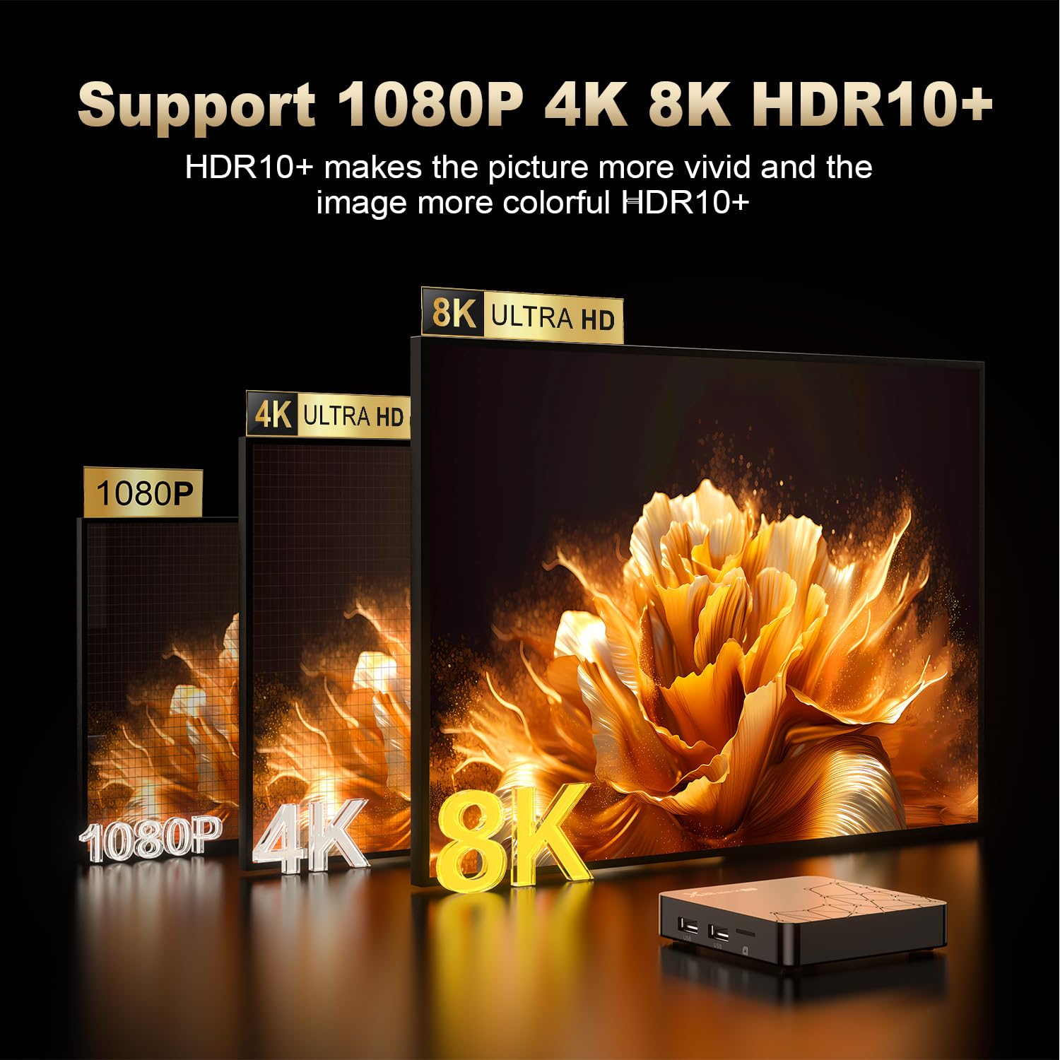 GREVA Android 14.0 TV Box, 8K UHD-rozdzielczość Android Box 2GB RAM 32GB ROM RK3518mini Quad-Core 64bit Cortex-A53, 2.4GHz/5.0GHz Dual Wifi6 10/100M LAN Enternet Bluetooth 5.0 USB3.0 Smart TV Box 3D