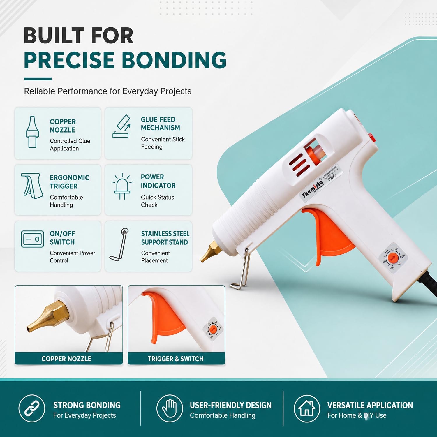 Themisto 150W Hot Glue Gun - 3 Free Sticks -2 Themisto 150W Hot Glue Gun - 3 Free Sticks -2