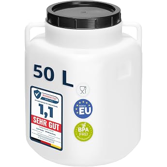 Garronda GD-0088 Wide-Neck Barrel Feed Barrel Water Container White 50 L