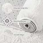 junovo Washable Area Rug for Girls Bedroom Living Room, Soft Non-Slip Fluffy Rugs, Shag Plush Memory Foam Carpet for Kids Room Baby Nursery Home Decor, 6' x 9' (Rectangular) Cream White