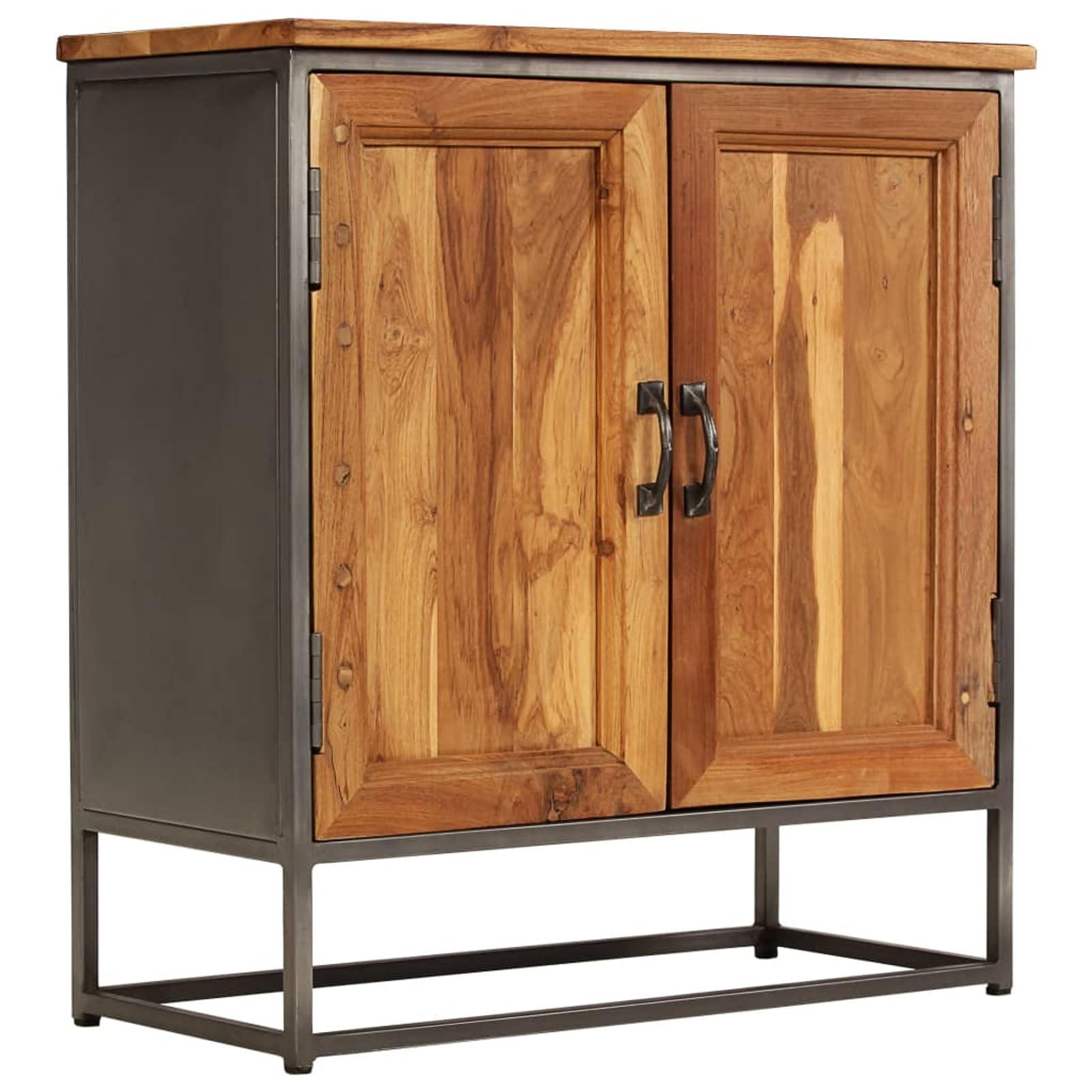 ShGaxin Bufet z drewna tekowego z recyklingu i stal 65 x 30 x 70 cm, szafka z szufladą, Cama Nido Con Cajones, komody biurowe158