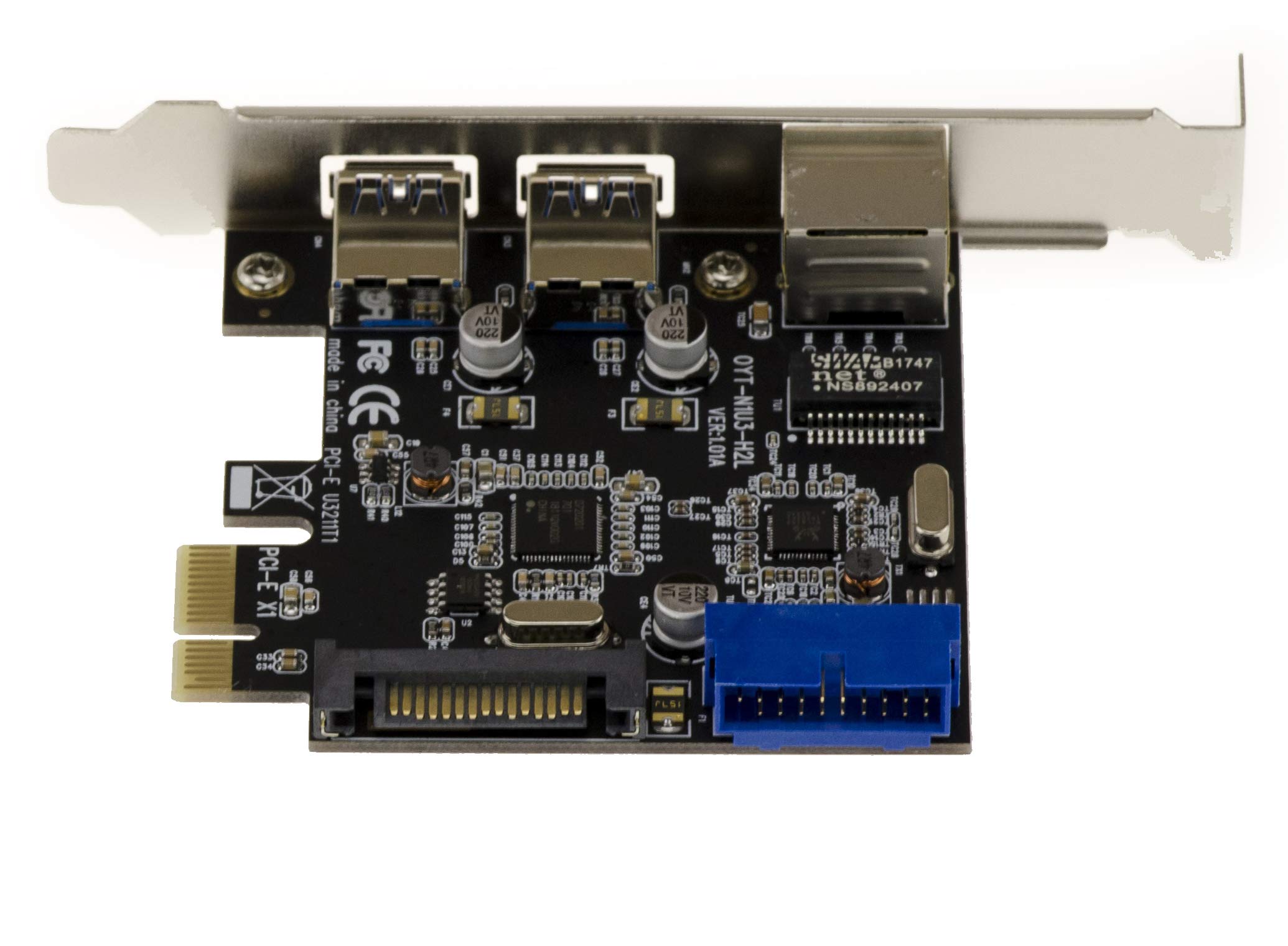 KALEA-INFORMATIQUE Scheda controller LAN PCIe to GIGABIT ethernet e USB 3.0, 2 porte esterne e 2 porte interne su connettore USB3 a 19 pin