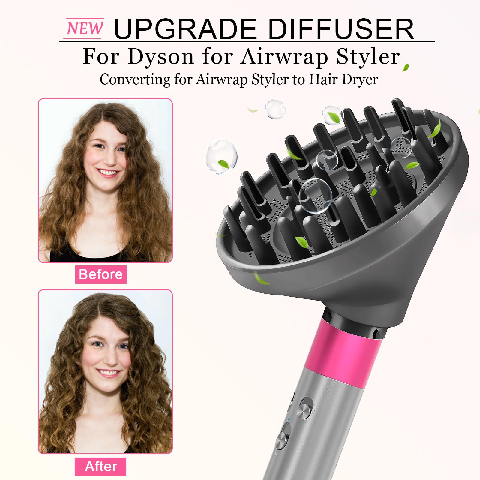 Dyfuzor nakładki do Dyson Airwrap Styler HS05 HS03 HS01, przekształcalne do Airwrap Styler w suszarkę do włosów, dysza dyfuzora, nasadka do suszarki do włosów