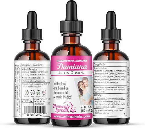Damiana Ultra Drops - Medicina homeopática - 2Fl Oz - Hecho en Estados Unidos. WellnessHerbs se envía desde Estados Unidos.