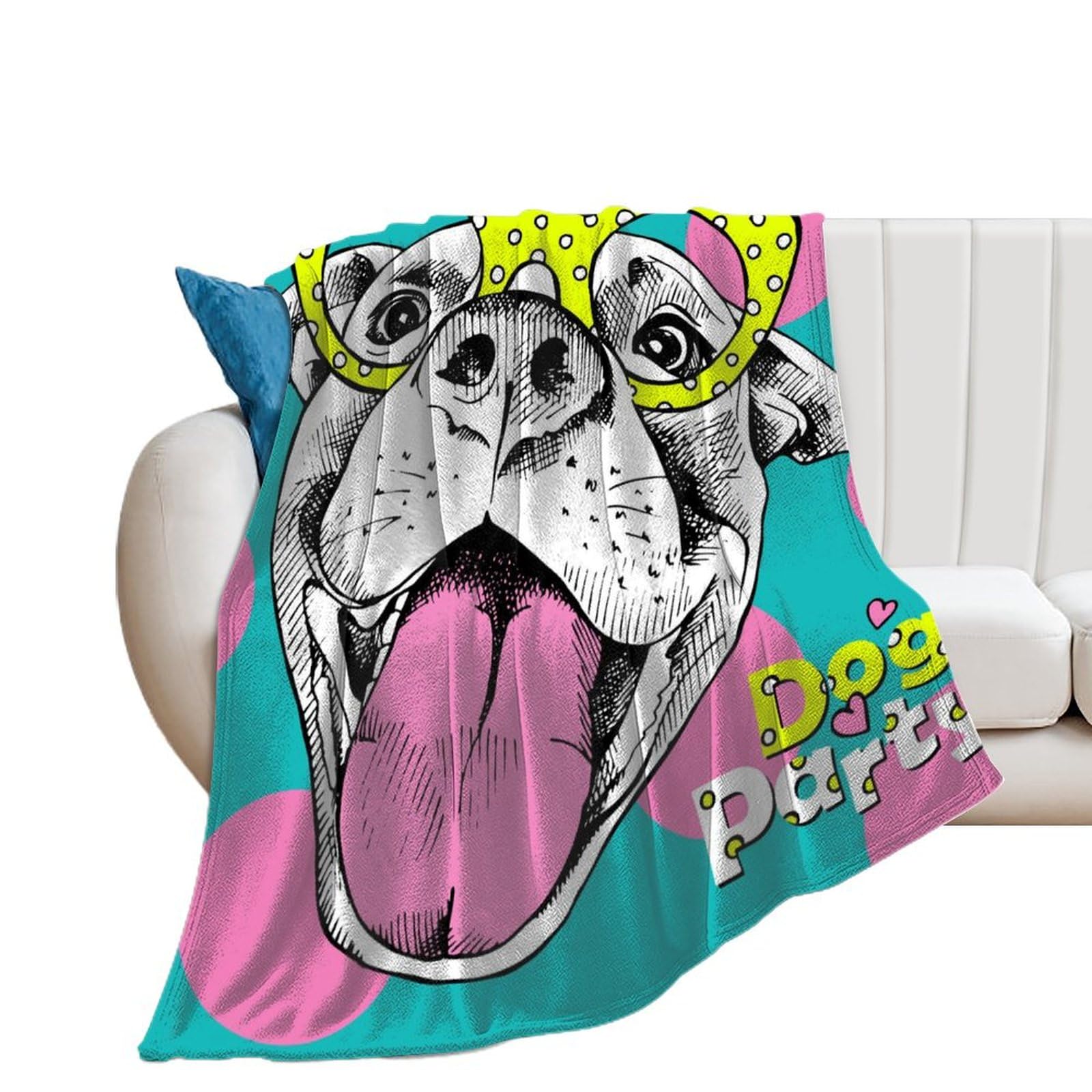 Couverture flanelle bouledogue premium, jeté de canapé chaud et doux 150x200cm