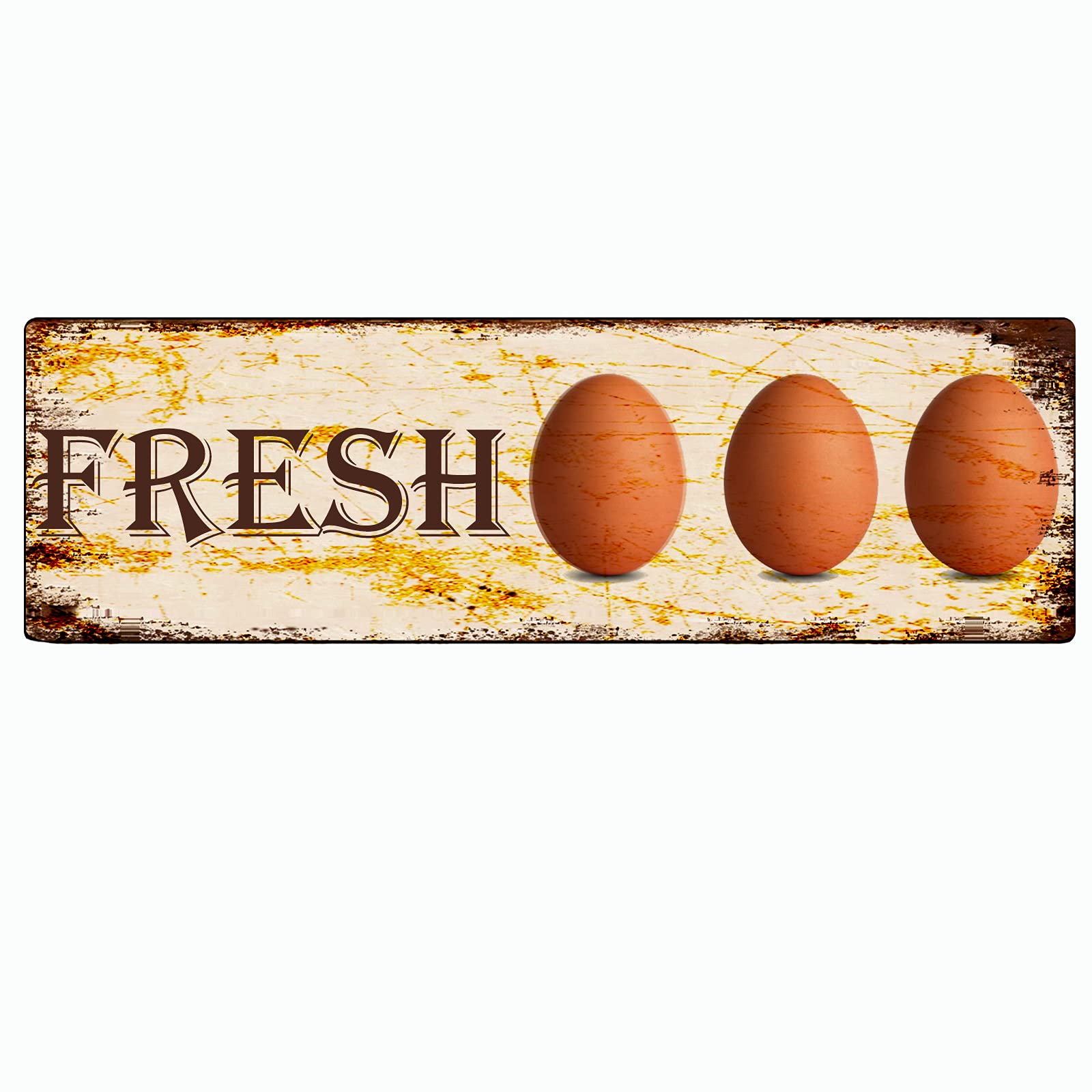 Fresh Eggs Retro Tin Signs Aluminum Metal Sign for Kitchen Home Garden Wall Bar Cafe Decor 4x16 Inch