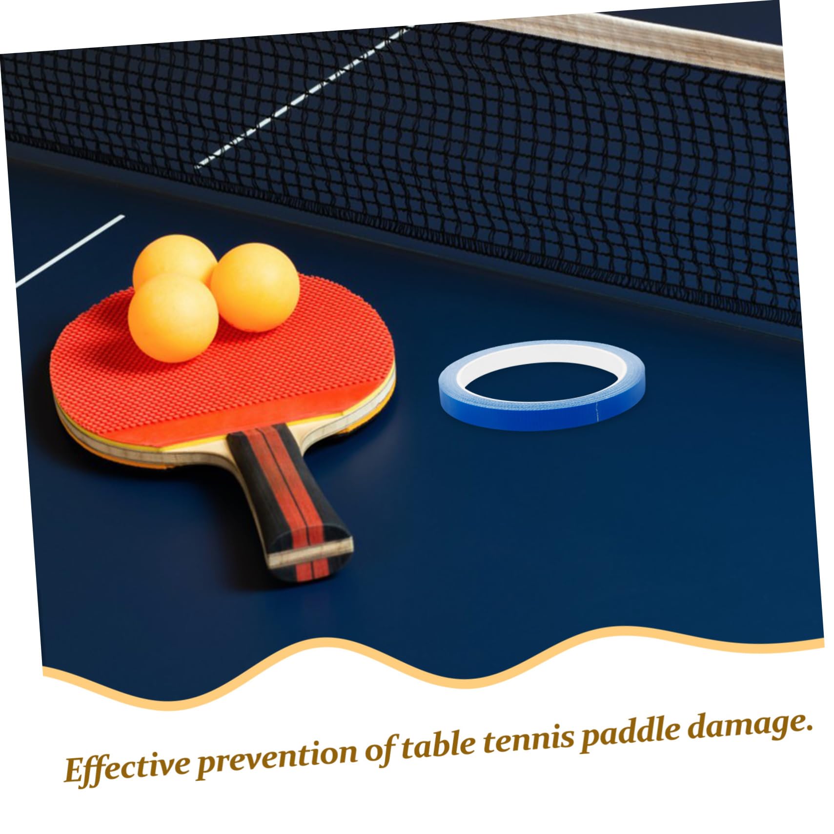Toyvian Cinta de Borde de Raqueta echado a un Lado Adhesivo Cinta de Doble Cara de Alta Resistencia Cinta de Tenis Cinta anticolisión Buffer de Tenis de Mesa portátil Paño Rojo
