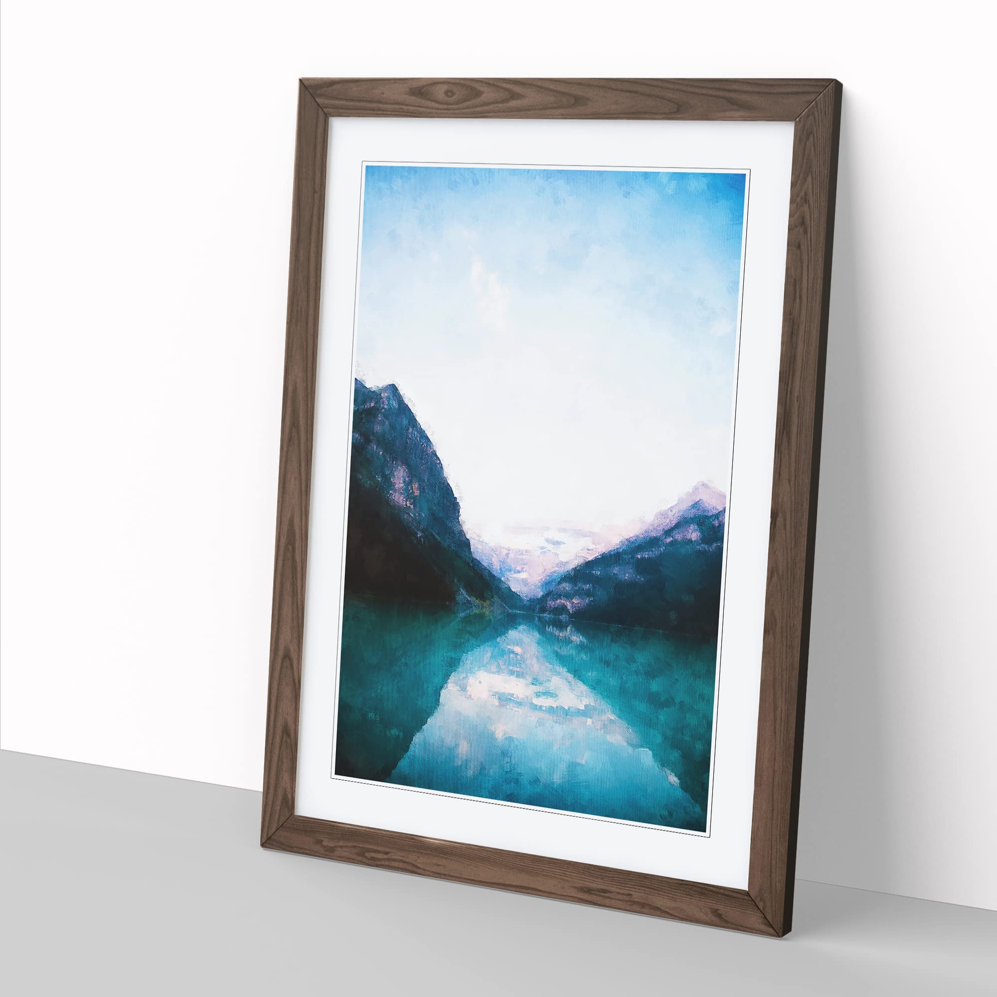 Lake Louise In Canada Abstract Painting Modern Framed Wall Art Print - Image 3