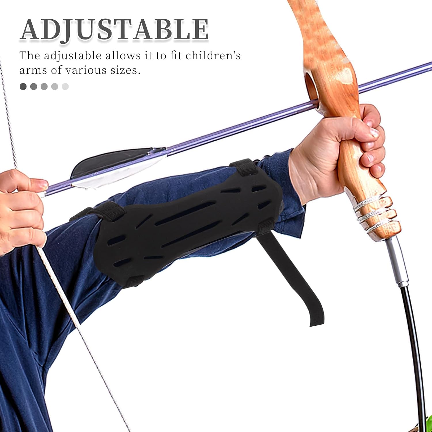 Amosfun Archery Arm Guard Youth Protective Gear Rubber Forearm Protector Adjustable Safety Guard for Outdoor Archery Training and Athletic Use