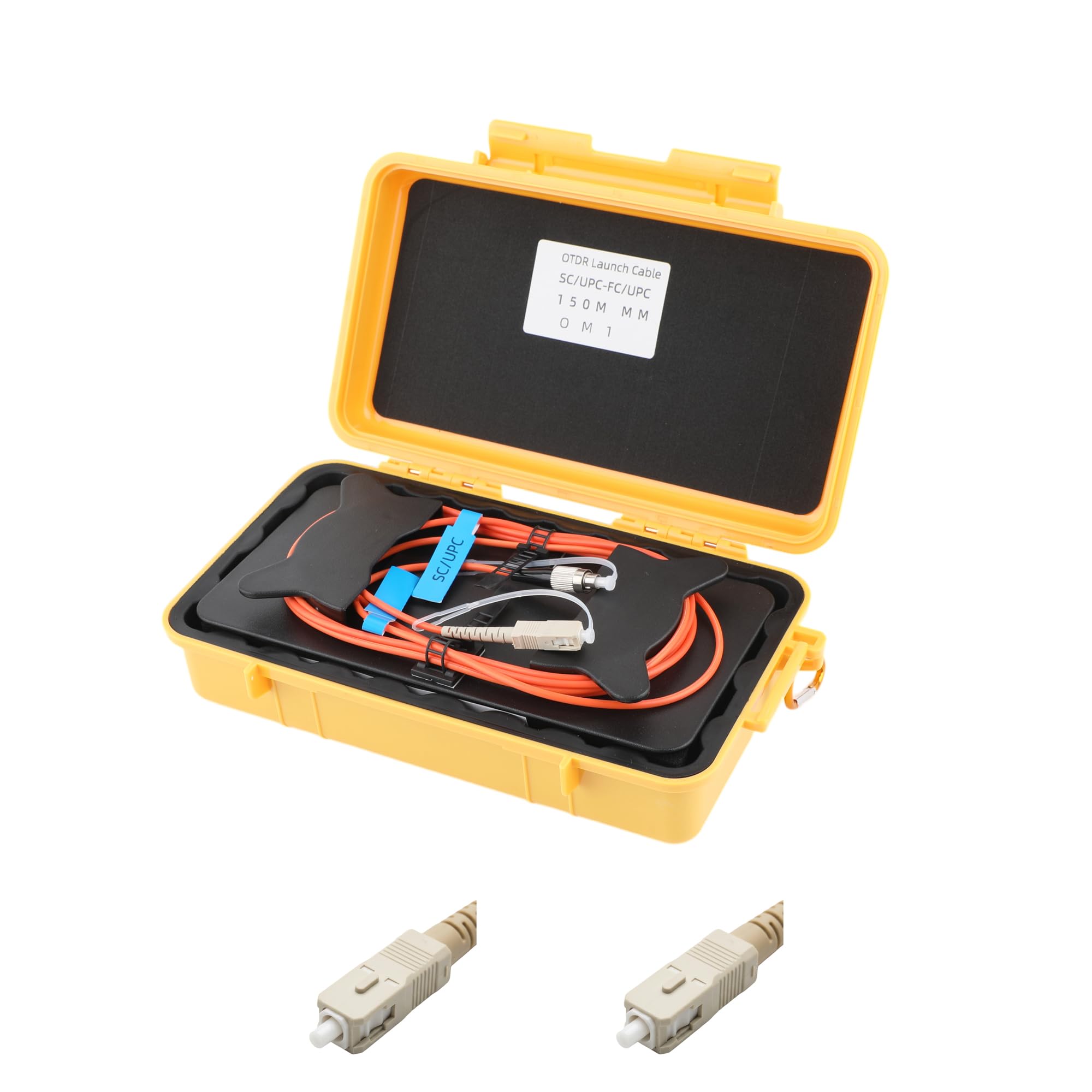 WSOLDMA OTDR Launch Cable Box 2000m, SC/UPC-SC/UPC OM1 Multimode Fiber Optic Test Tool Dead Zone Eliminator