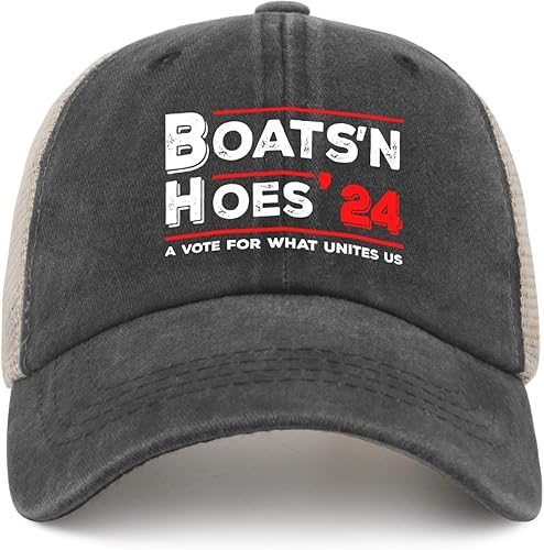 Sombrero Boats'N Hoes 2024 Sombrero Trucker Hat Gorra de malla de moda para hombre para verano, Gris