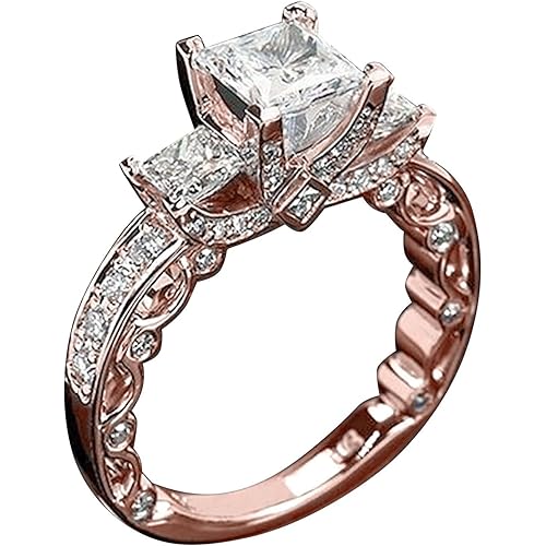 iLH Clearance Rings,Women&Mens Fashion Handmade Luxury Inlaid Teak Titanium Rings Engagement Wedding Rings Jewelry Gift by ZYooh