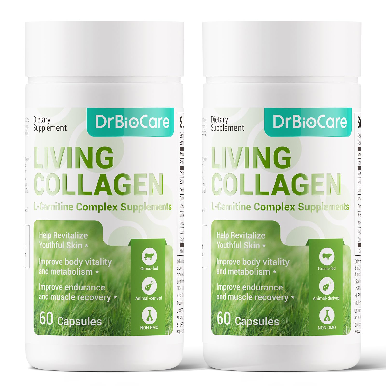 Amazon.com: DrBioCare Living Collagen L-Carnitine Complex Supplement, Grass  Fed Bovine Collagen Peptides,Bovine Colostrum,Cinnamon Extract,Mulberry  Leaf Extract, Non-GMO, 120 Capsules : Health & Household