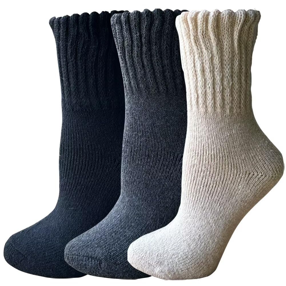 Yoicy Womens Super Thick Wool Socks - Soft Warm Comfort Casual Crew Winter Socks (Pack of 3-5), Multicolor