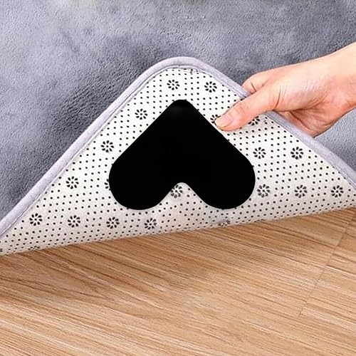 Miniatura 5 de Neestth 12 piezas de agarre en forma de corazón para suelos de madera dura, cinta antideslizante para alfombras, tapetes para el hogar, poliuretano