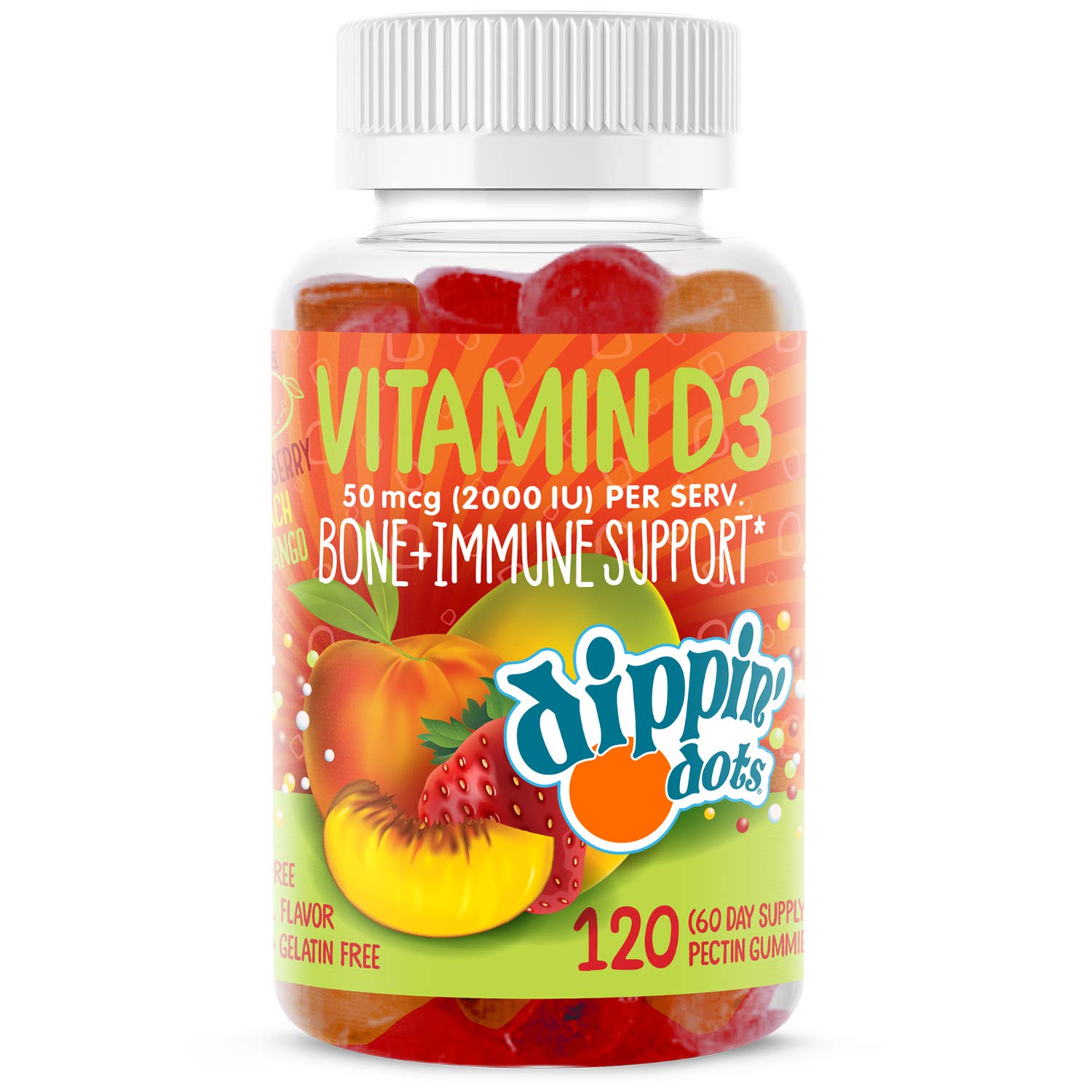 Buy Dippin' Dots D3 Gummies & Immune Support (120 Gummies) 2000 iu of