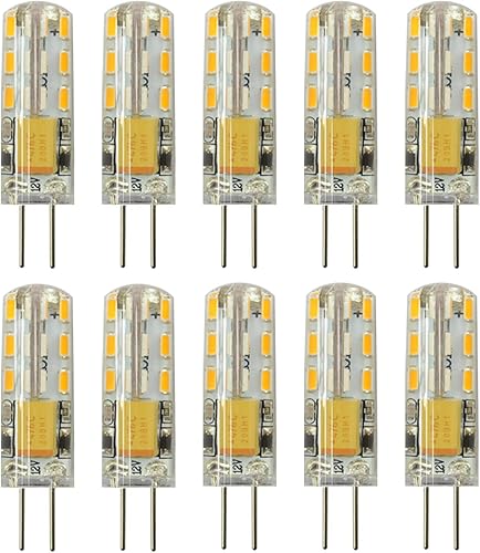 Rayhoo - 10 bombillas LED G4 de base 24 de 15 W CA CC 12 V10 20 V no regulables equivalente a 10 W T3 halógeno foco de repuesto 360 de ángulo de
