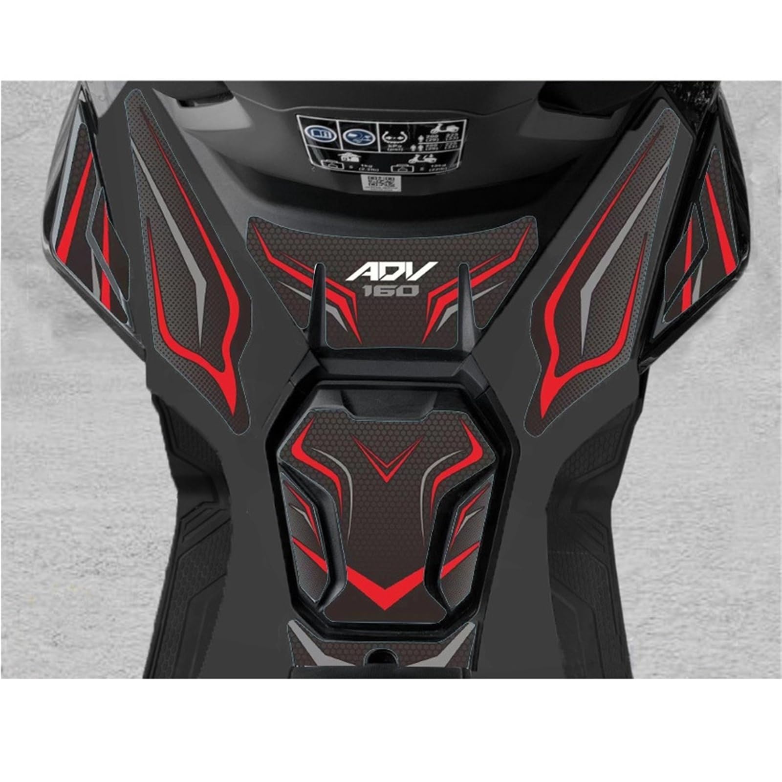 Dla Honda ADV160 2023 Osłona Zbiornika Motocykla Naklejki Ochronne Dekoracyjna Naklejka 3D Zbiornik Paliwa Naklejka Ochronna(White)