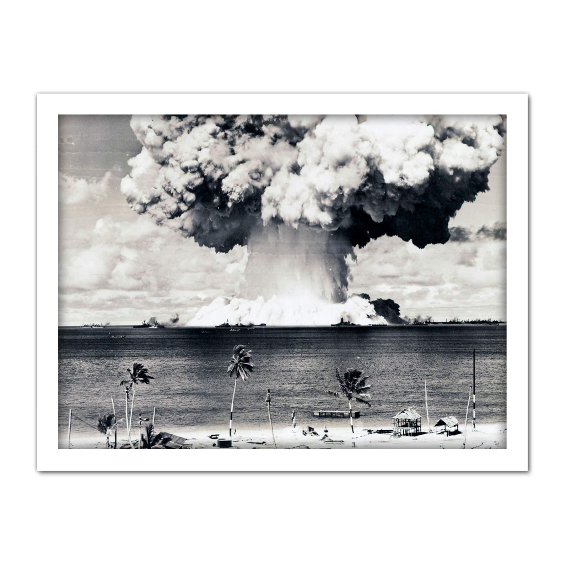 Artery8 Atomic Bomb Test Operation Crossroads Photograph Artwork Framed Wall Art Print 18X24 Inch