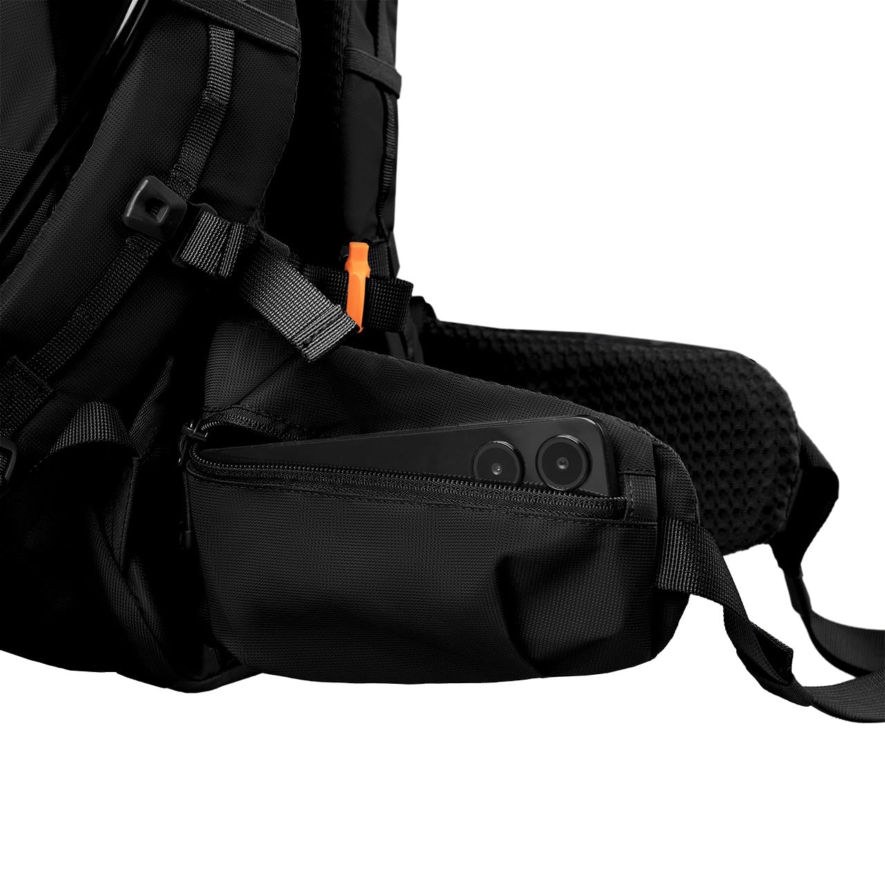 Alpinus Ornak Wanderrucksack 30L Schwarz - Trekkingrucksack für Damen und Herren - Outdoor Rucksack Regenschutz mit Belüftungssystem, Daypack für Wandern Trekking Camping