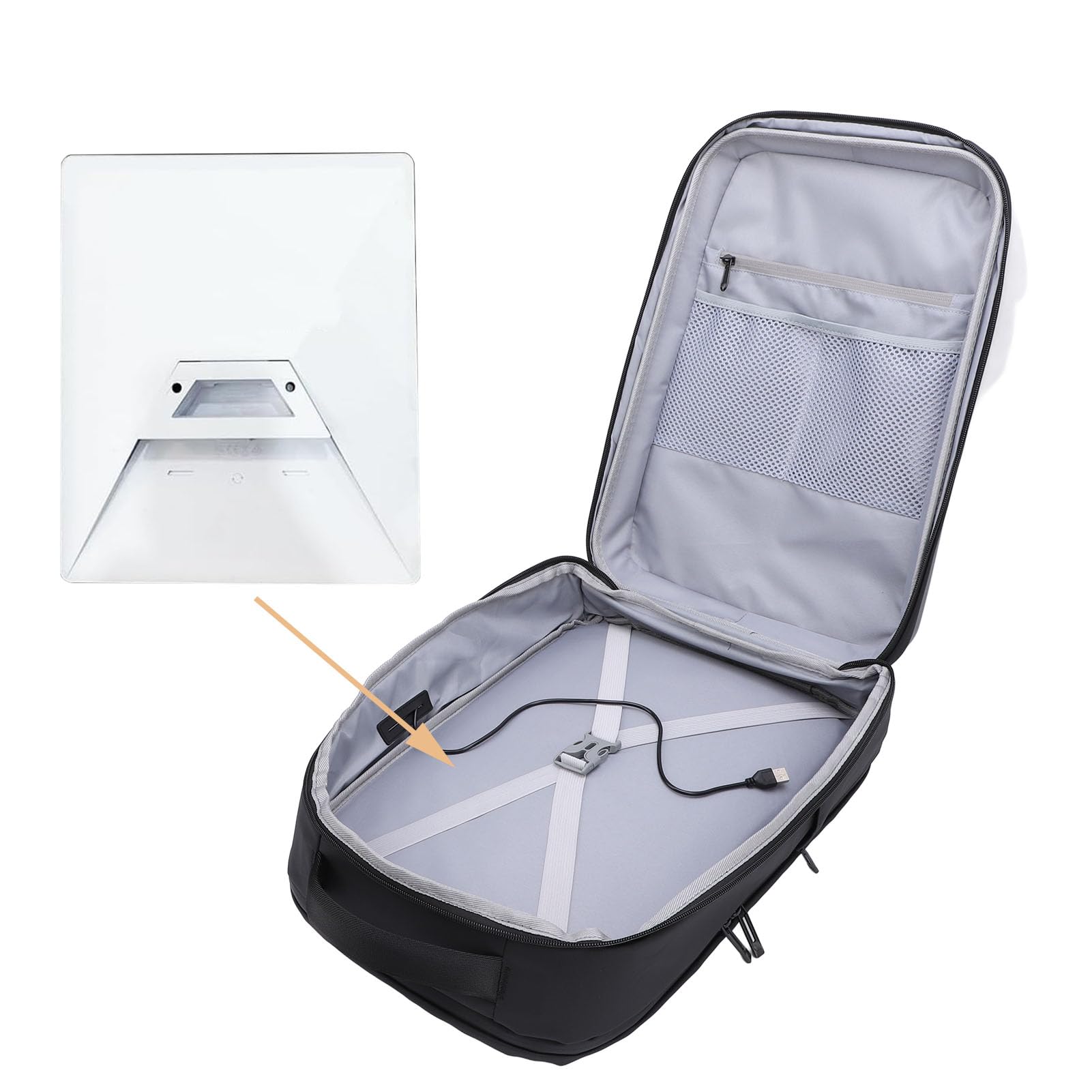 Focket Borsa da Viaggio per Esterni per Mini, Zaino Antifurto per Laptop da 17 Pollici per Adattatore, Cavi, Kit di Montaggio, Custodia da Viaggio