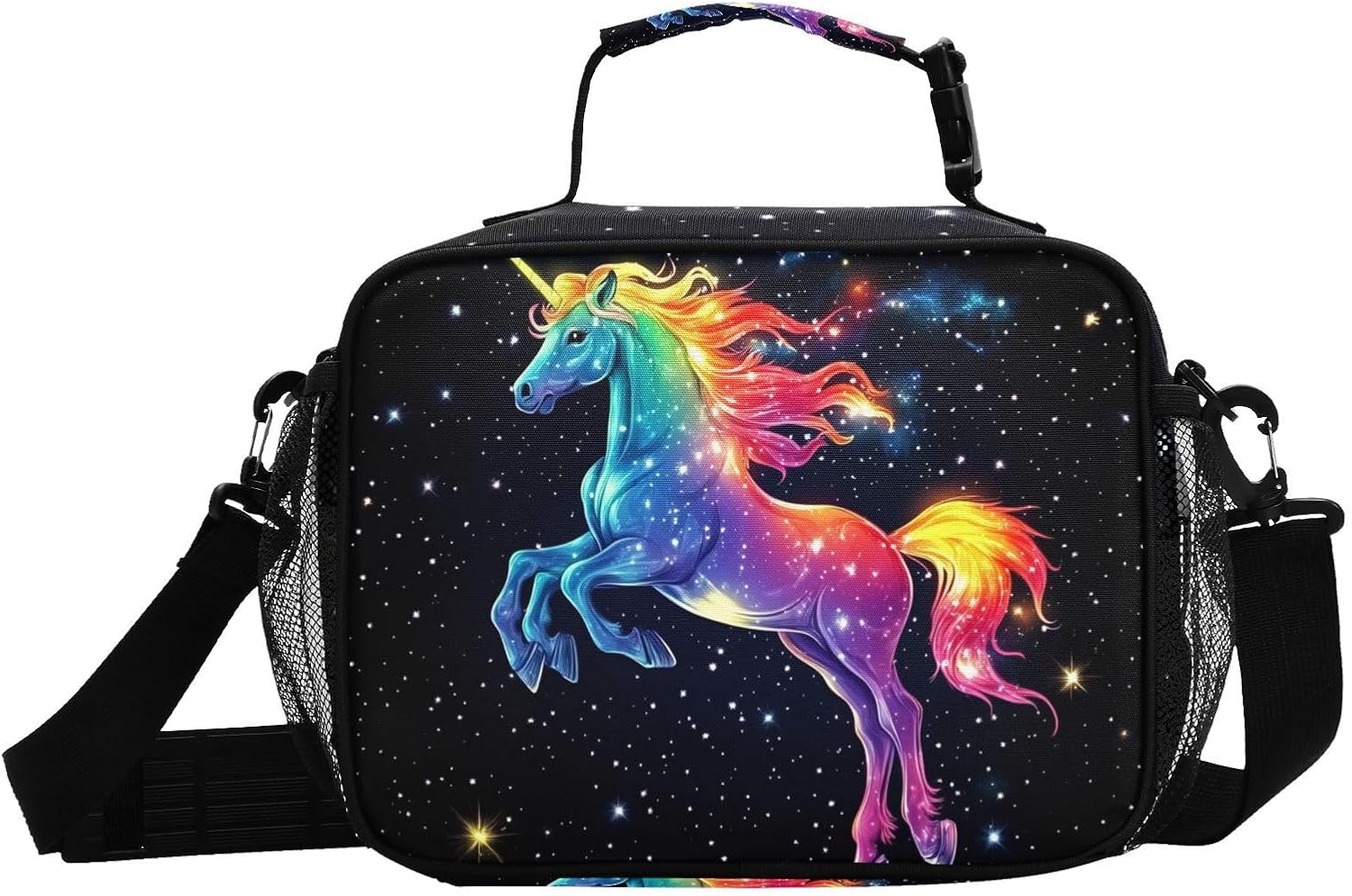 Kcldeci Insulated Lunch Bag for Women/Men Unicorn Rainbow Galaxy Reusable Lunch Box for Office Work School Picnic Beach - Leakproof Cooler Tote Bag Freezable Lunch Bag