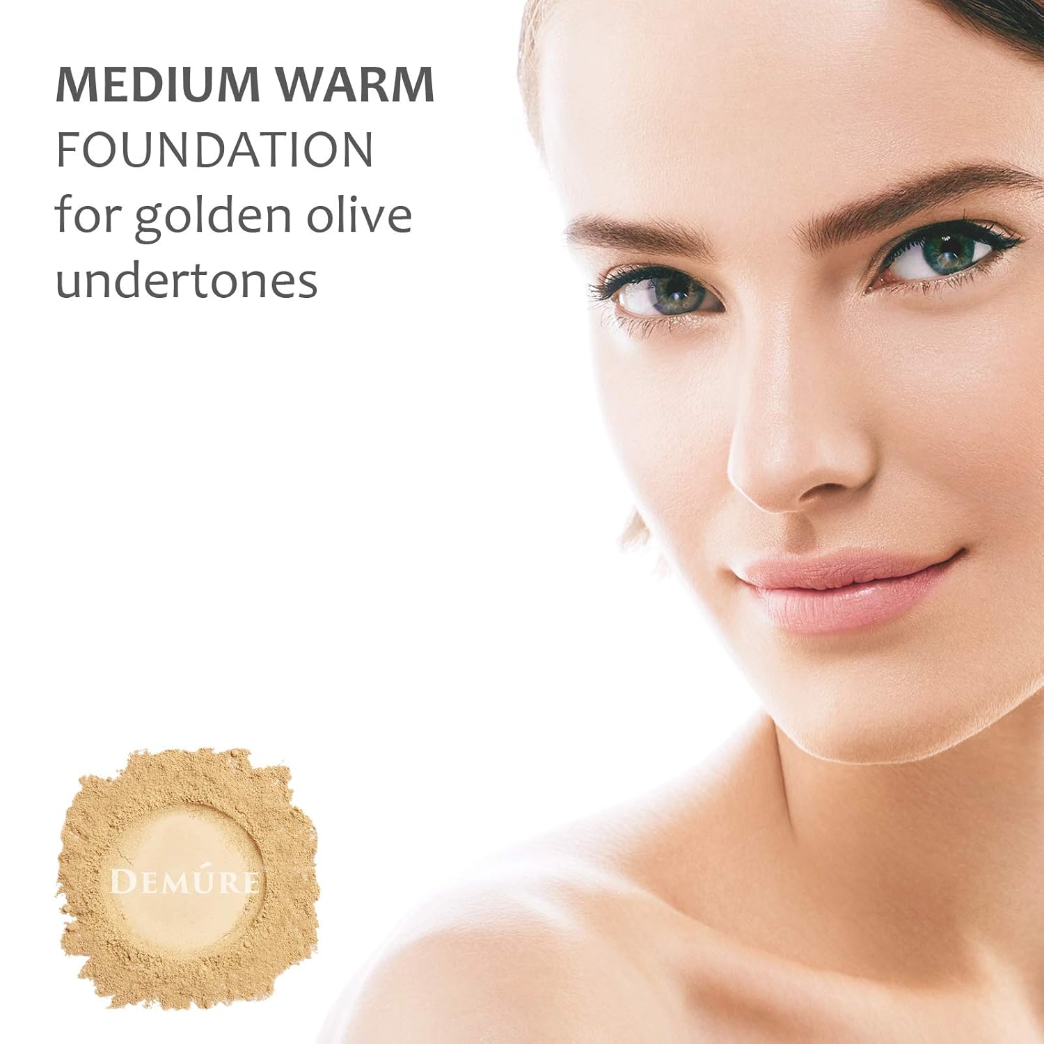 Demure Mineral Make Up, Medium Warm Mineral Foundation Makeup, Concealer Makeup, Natural Makeup Made with Pure Crushed Minerals, Loose Face Powder.