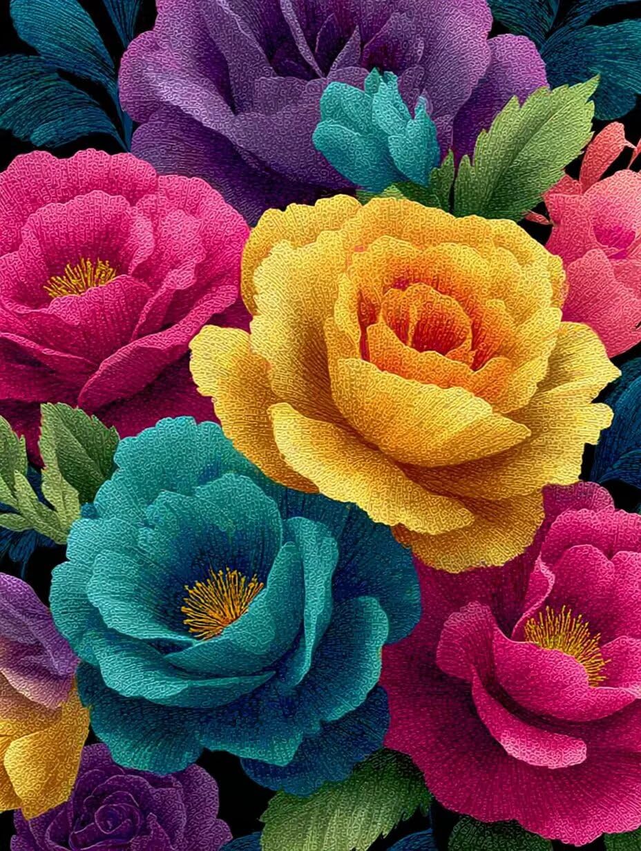 5D Diamond Painting Flower, DIY Diamond Painting Kit Completo Colore, Pittura a Diamante, DIY Diamantini Crystal Art Kit, 5D Dibujos con Diamantes, Decorazioni Casa, Regalo Primavera, 90x120cm J-1505