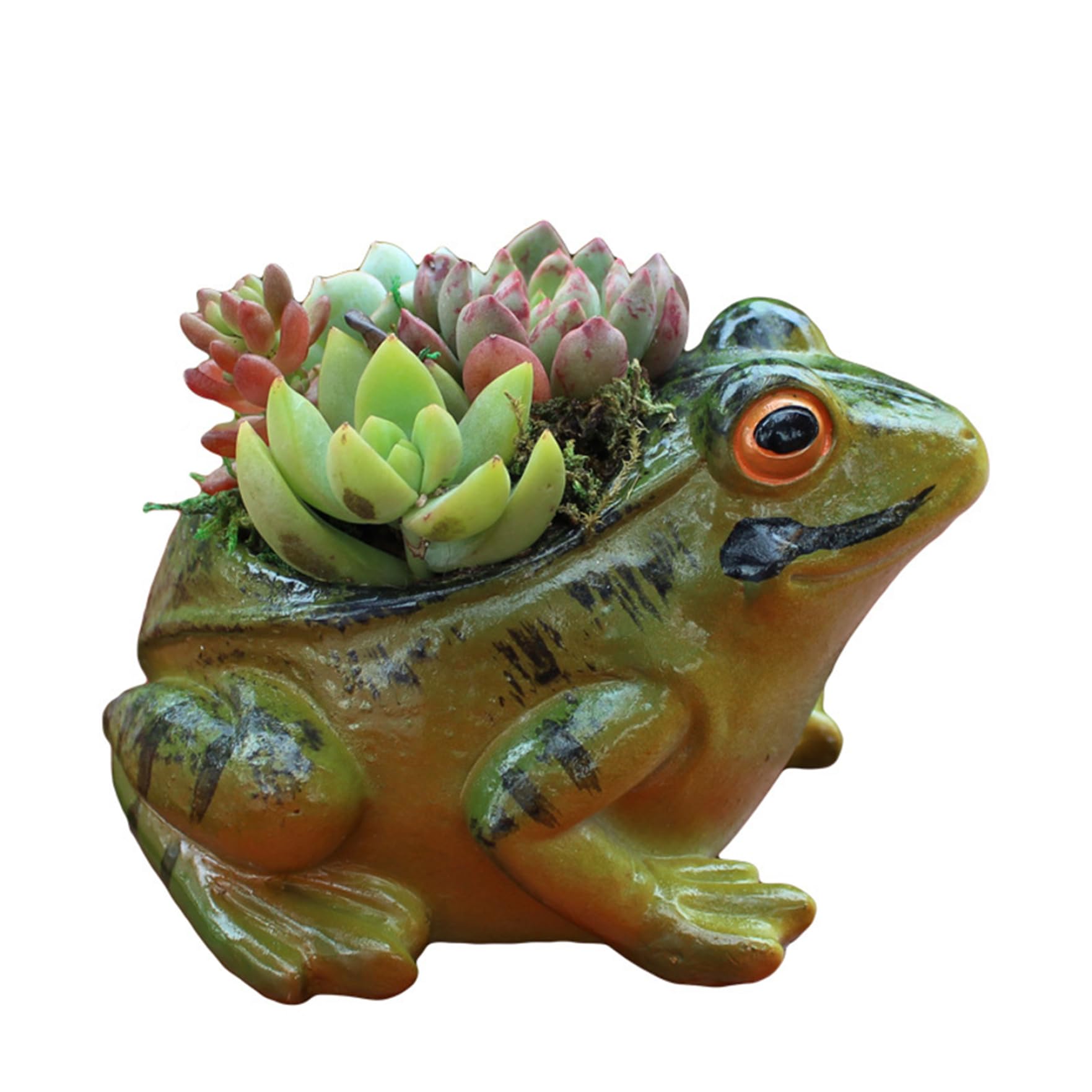 Latemeia 1Pc Frog Flower Pot, Mini Cute Simulation Frog Planter Pot Resin Planter, Easy To Clean Plant Pots, For Indoor Home Desk Plants Decoration, Decoración Del Hogar