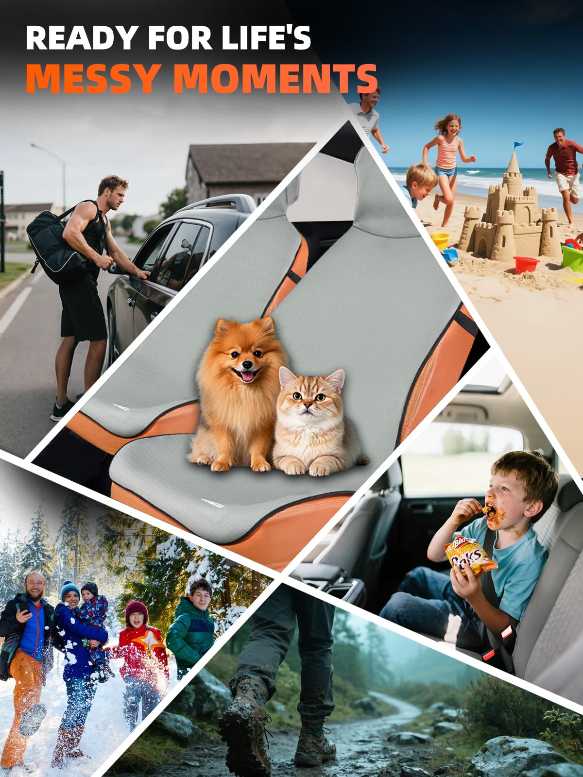 Neopren-Auto-Handtuch-Sitzbezug, Automobilzubehör, wasserdicht, schweißfest, universeller Vordersitzbezug für Fitnessstudio, Strand, Haustierbesitzer, Grau, 1 Stück