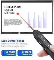 Vista 4 de Presentador inalámbrico con clicker de presentación remota para presentaciones de PowerPoint, RF 2.4GHz USB A y USB C Slide Clicker para Mac Laptop