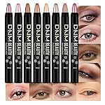 evpct 8Pcs Cream Eyeshadow Stick Set for Women, Metallic Mauve Light Pink Nude Brown Copper Beige Silver Gold Rose Shimmer, Silky Matte Shimmer Eyeshadow Applicator Sticks Eye Makeup sombras para ojos