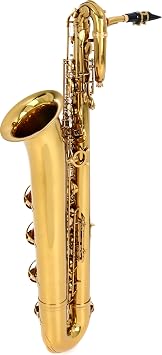 BetterSax Classic Baritone Saxophone - Professional-Grade Instrument with Dark Gold Lacquer Finish - Complete Kit for Beginners and Pros - Includes Mouthpiece, Neckstrap, and Durable Case