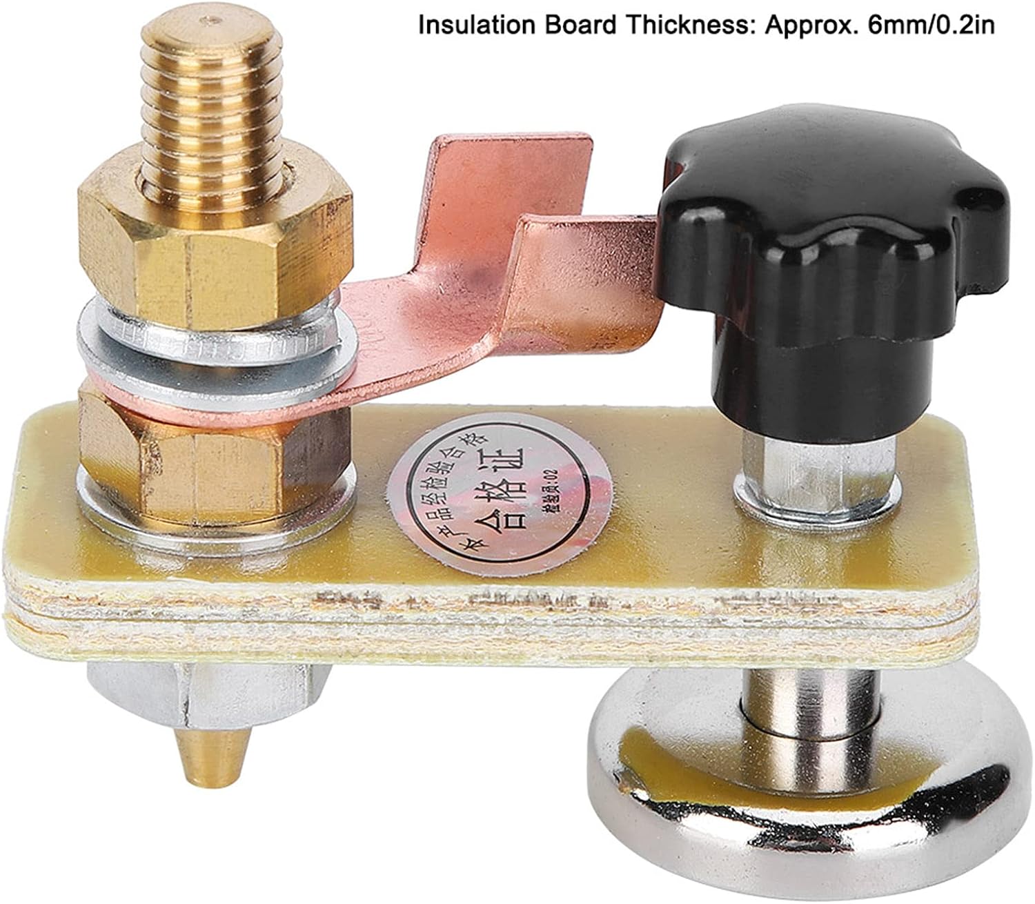 Eujgoov Magnetic Welding Ground Clamp, Welding Ground Clamp Single Head Welding Magnetic Head 0.2in Insulation Board Soldering Grounding Connector