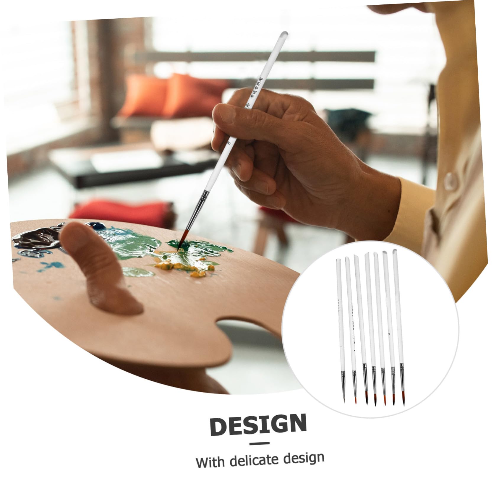 jojofuny 55 Pièces Ensemble de stylos à Peinture pinceaux d'art Miniatures Peinture Miniature Pinceau de détail Miniature Pinceau de Peinture de détails Fins Plastique