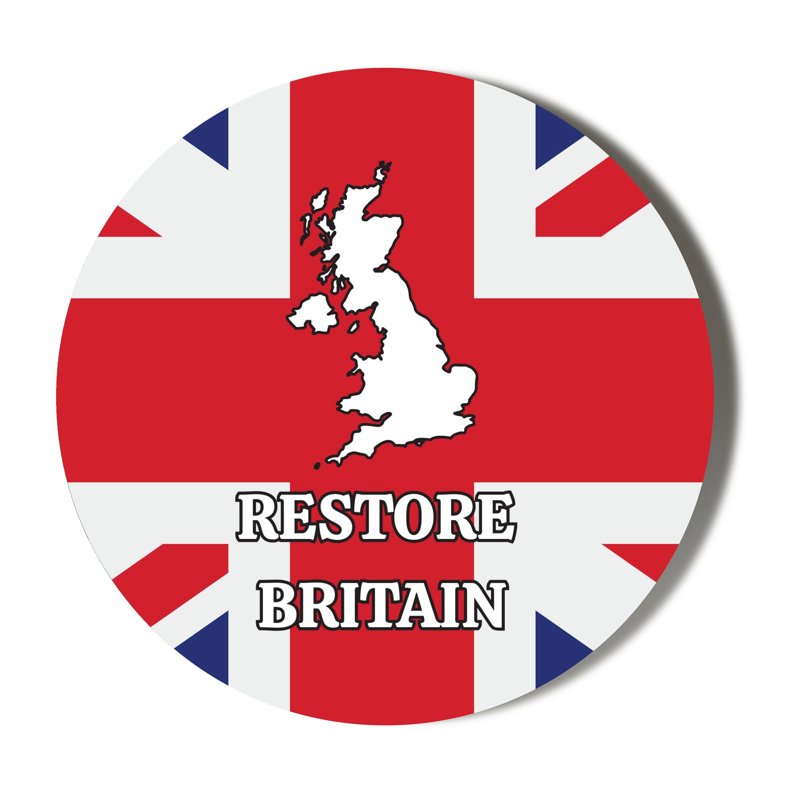 Gift Insanity White Restore Britain On Union Jack - Small 10 X 56Mm Vinyl Stickers