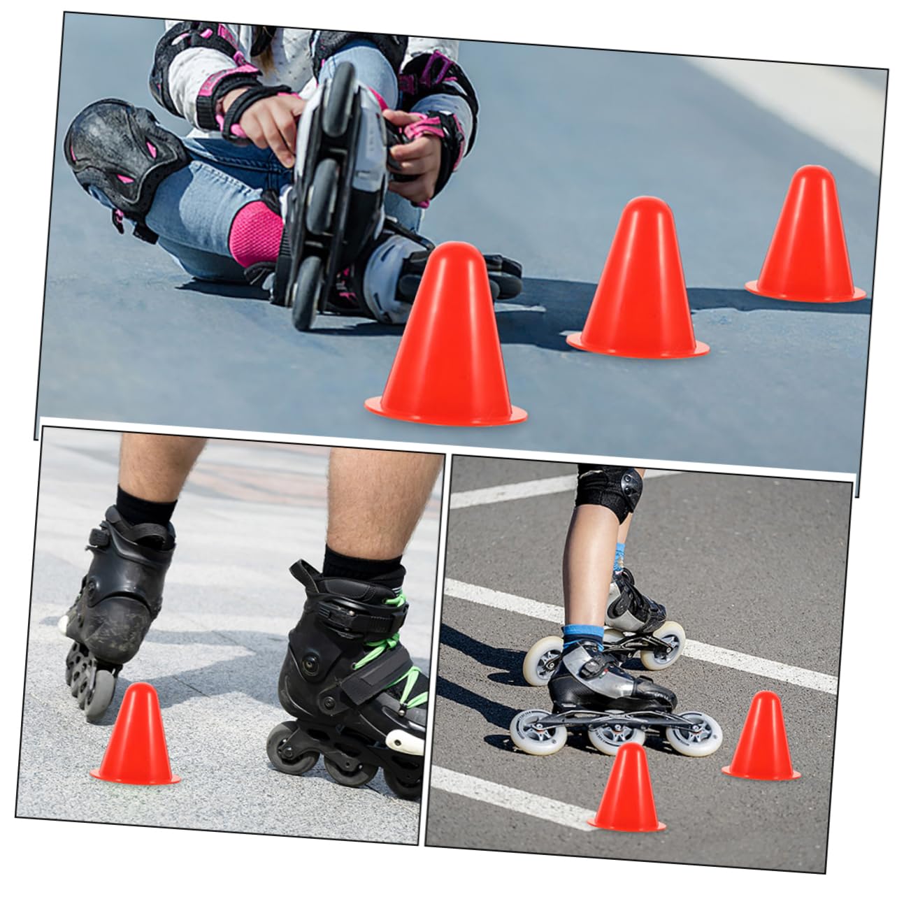 Lot De 50 Cônes D'entraînement Sportif - PVC épais, Multicolores, Pour Football, Basket, Roller Ou Jeux D'agilité, Accessoire Polyvalent
