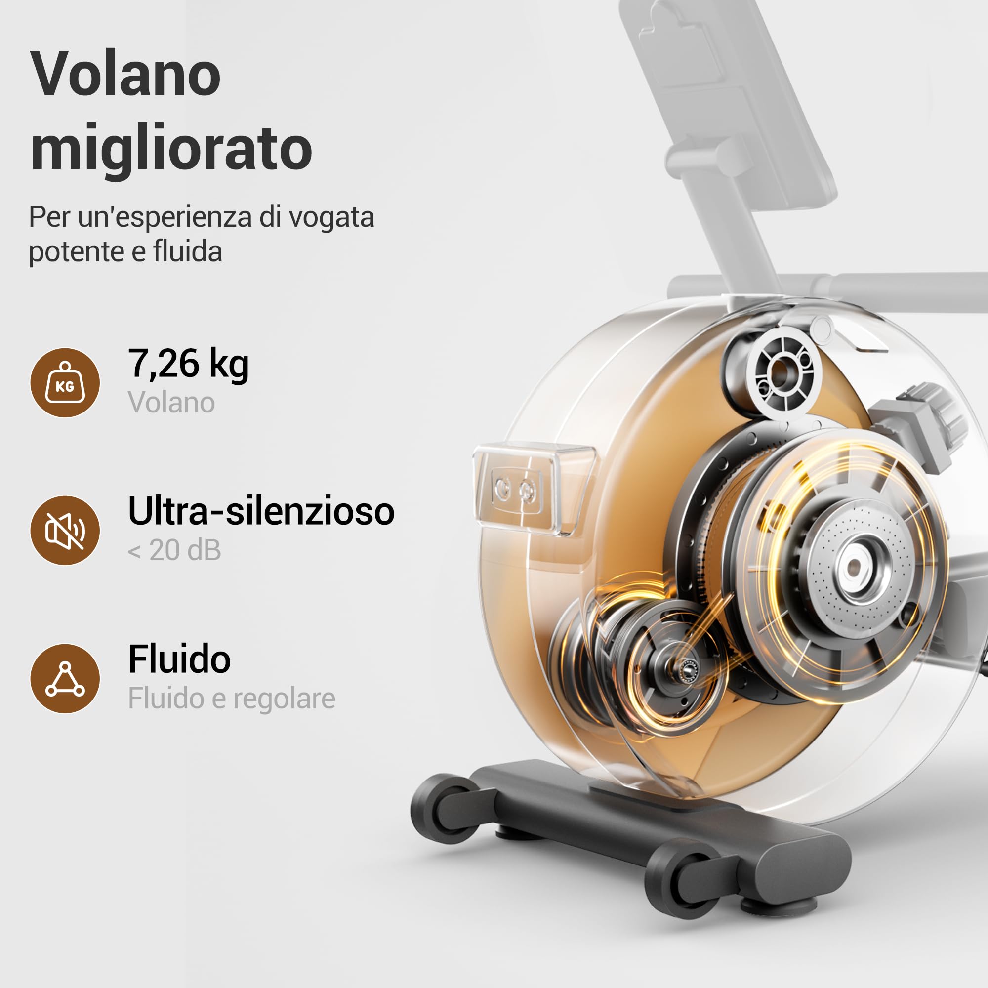 UMAY Vogatore per Casa, Vogatore con App, 16 Livelli di Resistenza