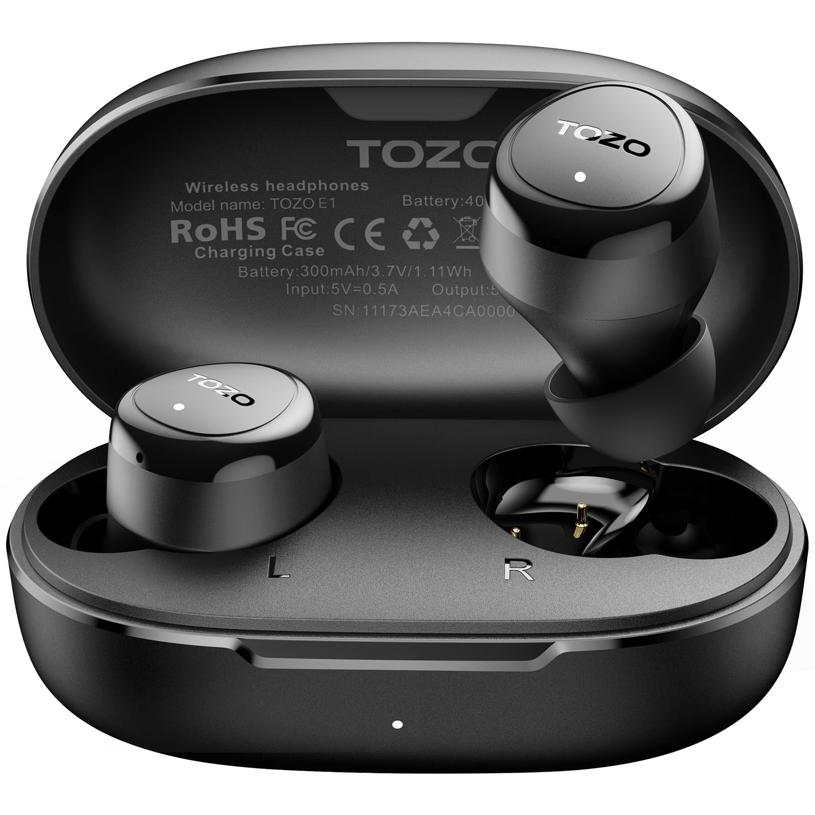 TOZO E1 Wireless Earbuds, Bluetooth 5.3 Ear Buds with Custom EQ, Premium Sound, Dual ENC Mics for Clear Calls, 30H Playtime, IPX6 Waterproof, Lightweight 3.9g, Comfortable In Ear Bluetooth EarphonesGlobal Recycled StandardGlobal Recycled StandardGlobal Recycled Standard