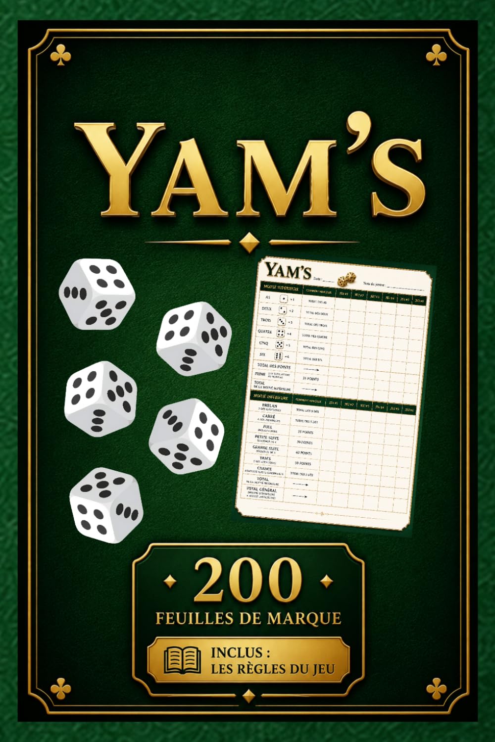 YAM'S - 200 feuilles de marque: Jeu de dés | Cadeau idéal pour les amateurs | Règles du jeu détaillées | Pour débutants et confirmés