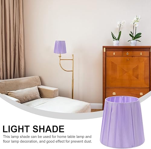 Miniatura 5 de Pantalla de tela con clip, pantalla de lámpara pequeña con clip para lámpara de pie, lámpara de mesa (morado)