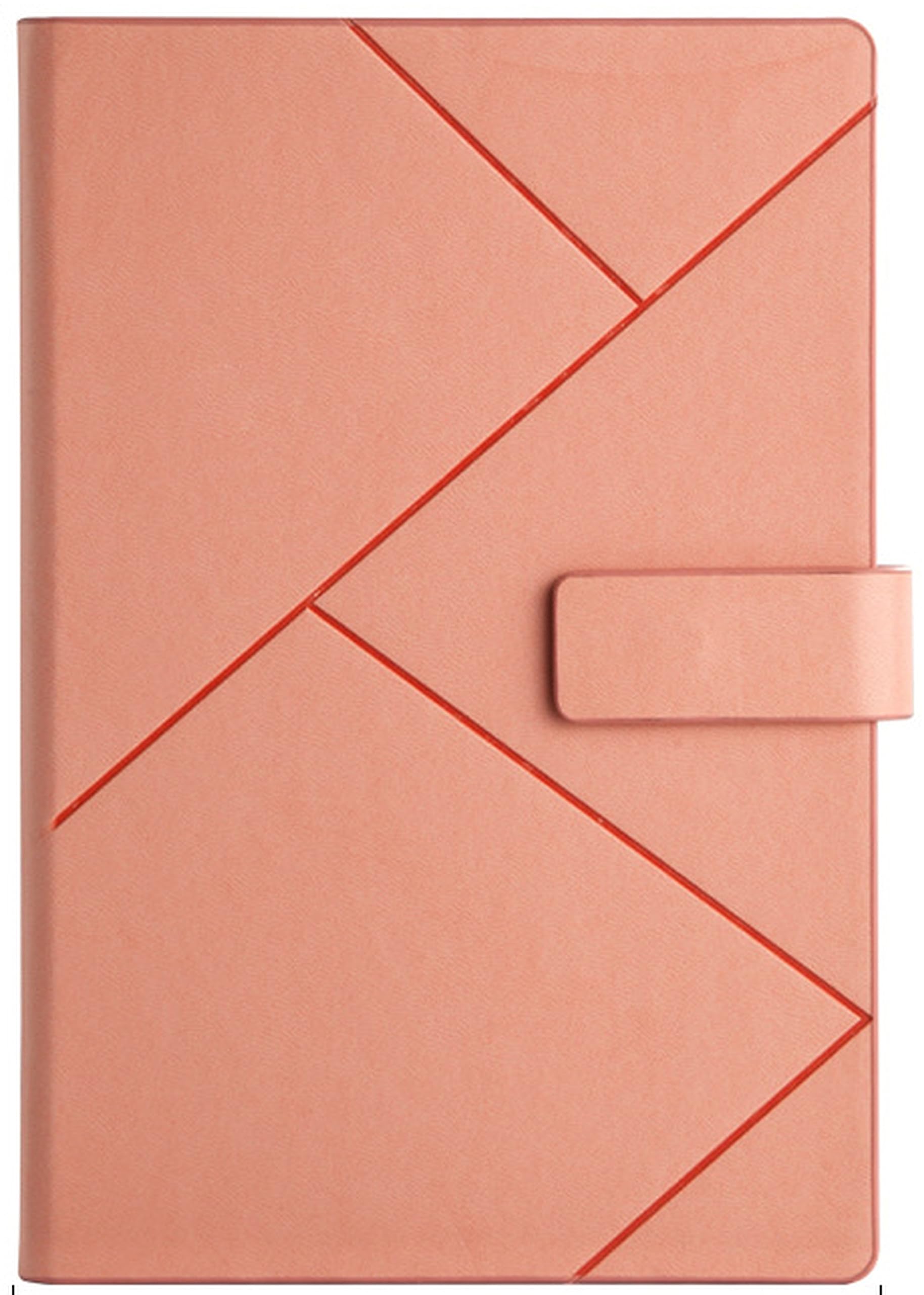 KetA Refillable Faux Leather Journal, Classic Lined College Notebook with Premium Thick Paper, Ruled Journal with Magnetic Clasp, 5.9 x 8.6 inch, 200 pages (Pink)