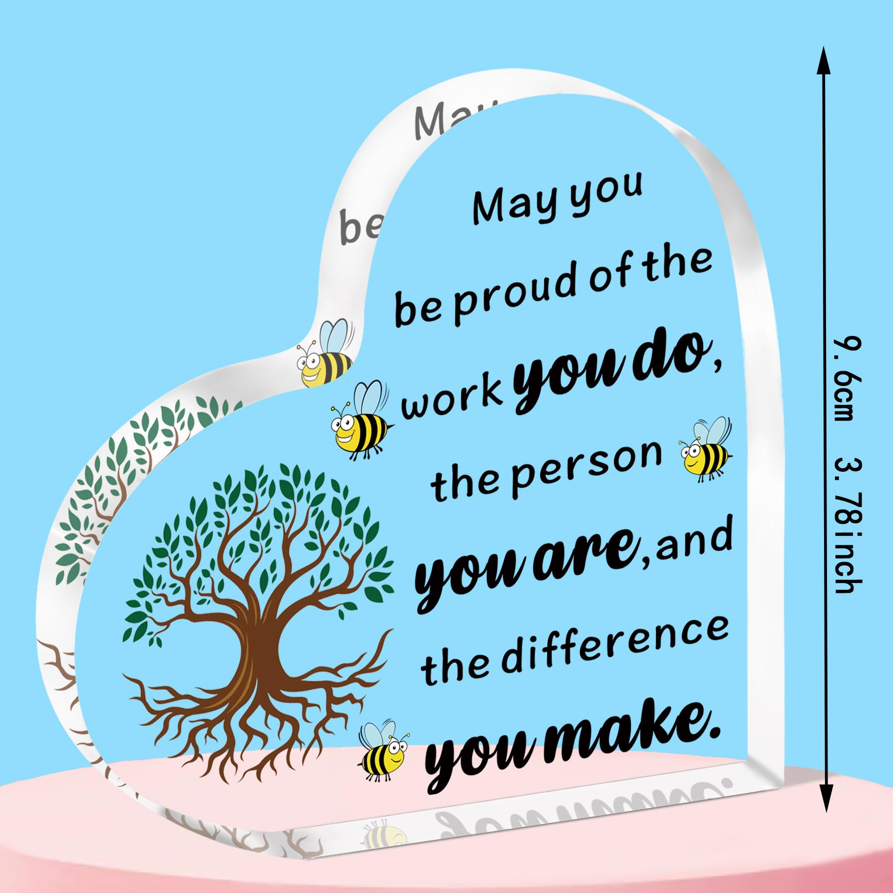 QMVMV Colleagues Gift Acrylic Thank You Gift Employee Appreciation Gift for May You Be Proud of the Work You Do Sign for Retirement Goodbye Farewell Gift Inspirational Paperweight Keepsake - Image 2