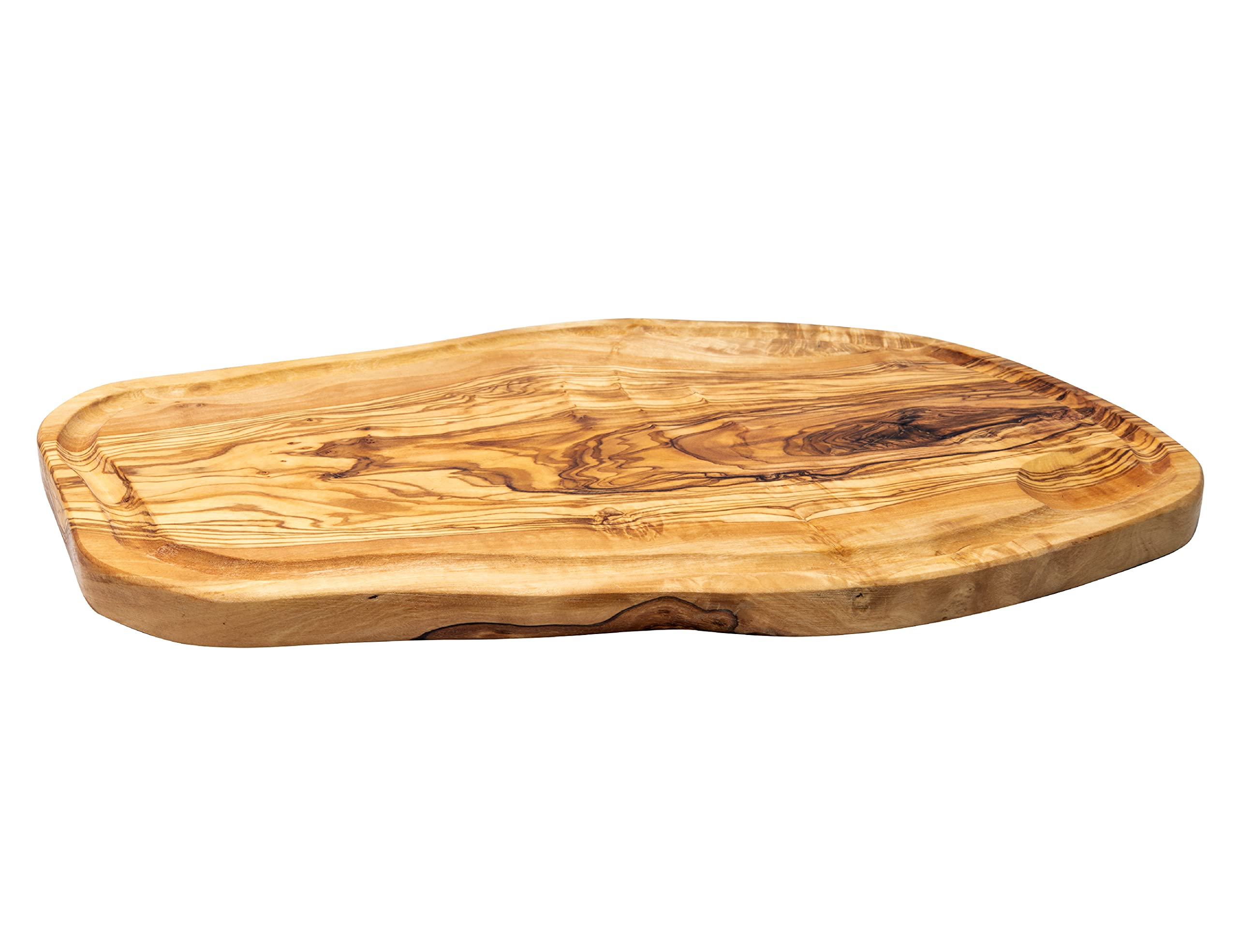 Tagliere con scanalatura in legno d'ulivo, 38-40 cm, tagliere in legno d'ulivo, tagliere da bistecca, tagliere per carne igienico, antibatterico