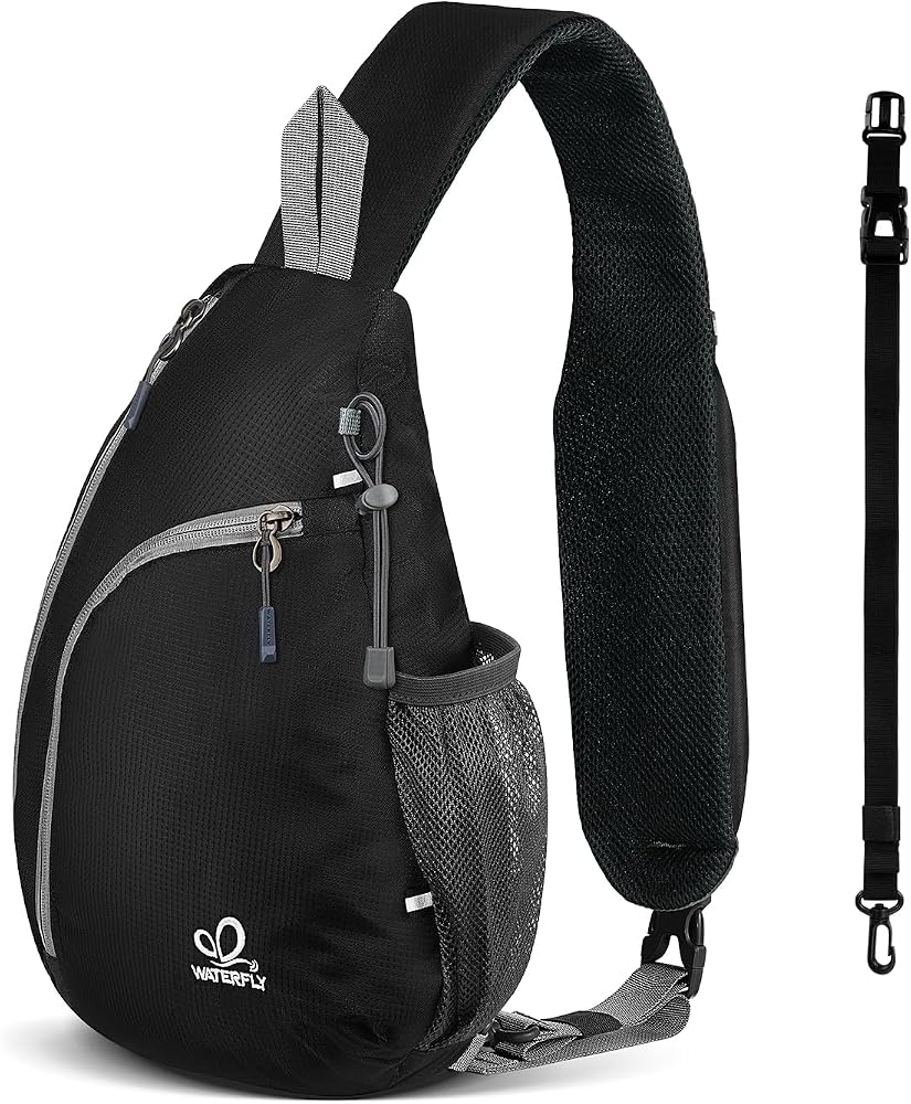 WATERFLY Crossbody Sling Bag, Small Shoulder Chest Backpack