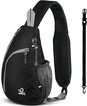 WATERFLY Crossbody Sling Bag, Small Shoulder Chest Backpack