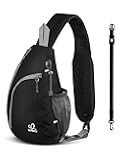 WATERFLY Crossbody Sling Bag Small Water Resistant Backpack Lightweight Shoulder Chest Daypack for Men Women Hiking Travel