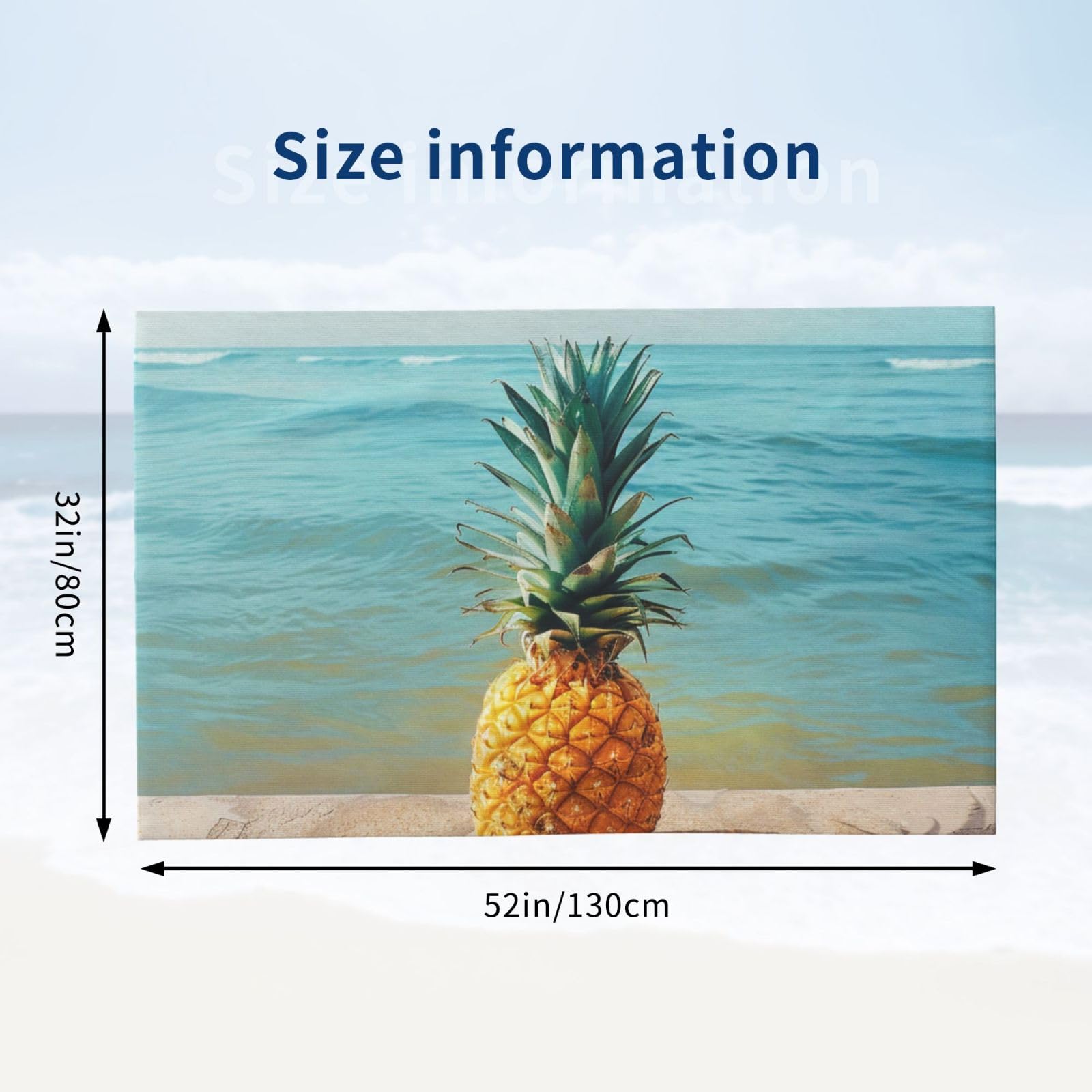 DCEHGEW Pineapple by The Sea Printed Microfiber Bath Towels 52x32 Inch, Highly Absorbant Beach Towel Bath Sheets for Bathroom Travel Hotel Spa