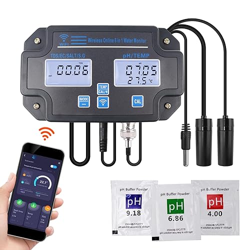 Miniatura 9 de Controlador inteligente PH ORP Monitoreo y dosificación en línea Medidor de pH digital Probador de temperatura Redox App remoto inalámbrico para