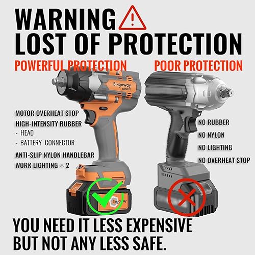 Miniatura 4 de Llave de impacto inalámbrica de 12 pulgada, 900 pies-Ibs (1200 N.m), pistola de impacto eléctrica sin escobillas, controlador de impacto de alto par